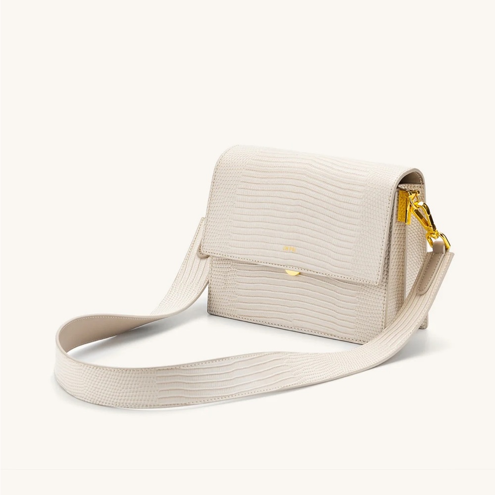 JW PEI | Mini Flap Crossbody in Ivory Lizard